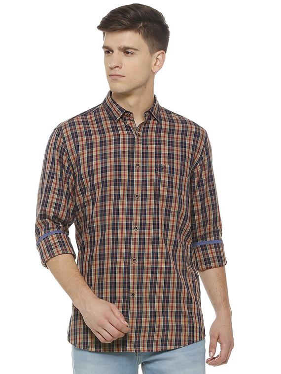 brown cotton casual shirt - 15609449 - Zoom Image - 1