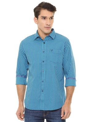 blue cotton casual shirt - 15609450 - Standard Image - 1