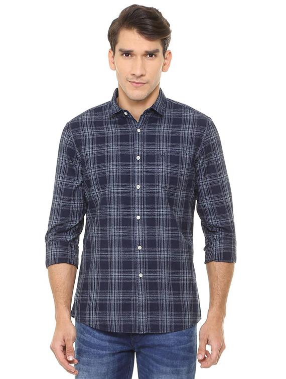 blue cotton casual shirt - 15609456 - Zoom Image - 1