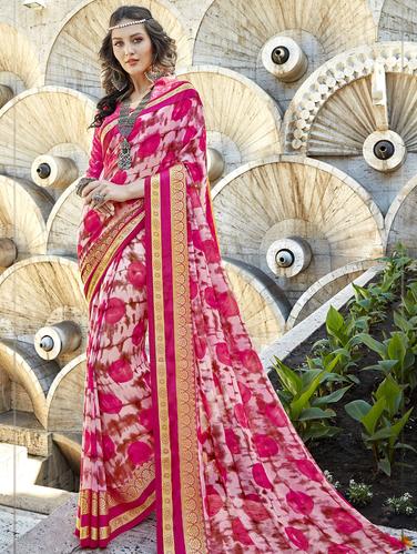 Shibori printed aree with blouse - 15609477 - Very Small Image - 1
