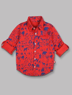 red cotton shirt - 15609733 - Standard Image - 1