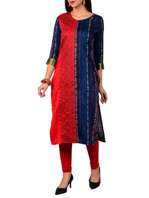 Printed straight kurta - 15610147 - Standard Image - 1