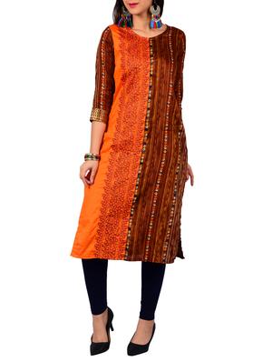 Printed straight kurta - 15610149 - Standard Image - 1