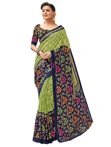 floral foil printed saree with blouse - 15610190 - Very Small Image - 1