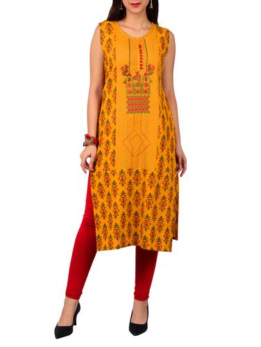 Printed straight kurta - 15610374 - Very Small Image - 1