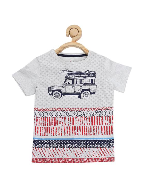 grey cotton blend tshirt - 15610673 - Zoom Image - 1