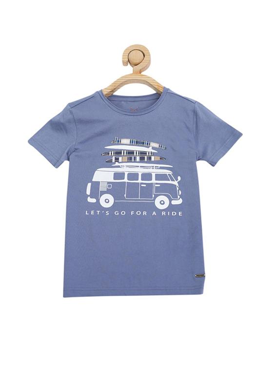 blue cotton blend tshirt - 15610690 - Zoom Image - 1