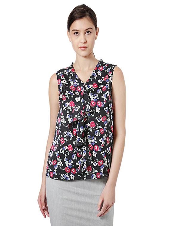 ruffle detail floral top - 15610752 - Zoom Image - 1