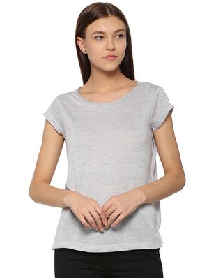smoke grey short sleeved knitted top - 15610755 - Standard Image - 1