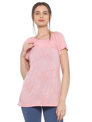 elasticated round neck top - 15610760 - Standard Image - 1