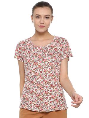 short sleeved round neck top - 15610767 - Standard Image - 1
