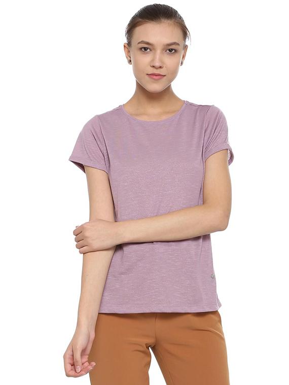 mauve turn up sleeve top - 15610768 - Zoom Image - 1