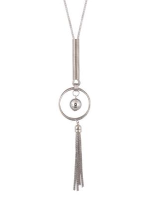 silver metal long necklace - 15611135 - Standard Image - 1