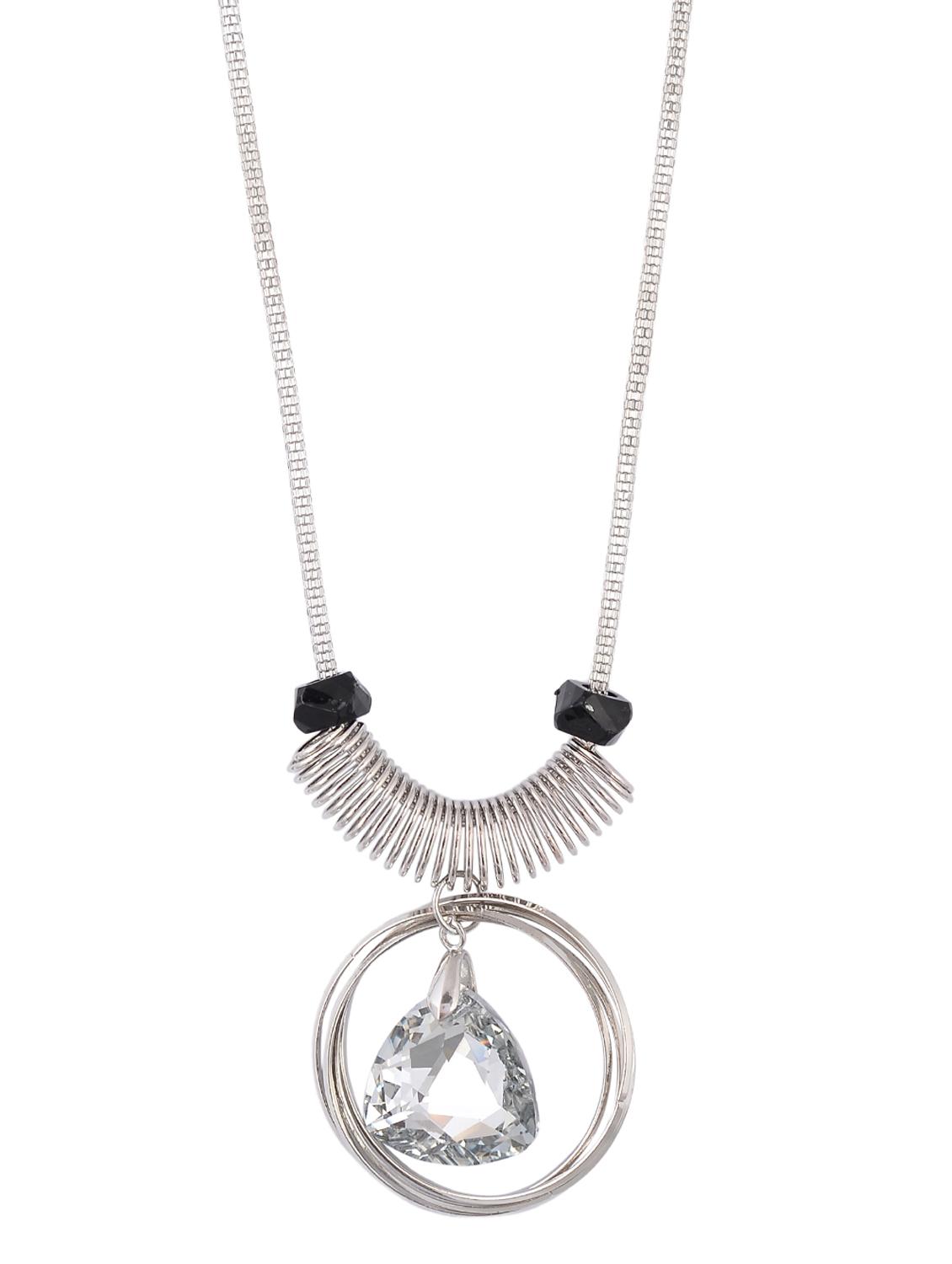 silver metal long necklace - 15611139 - Zoom Image - 1