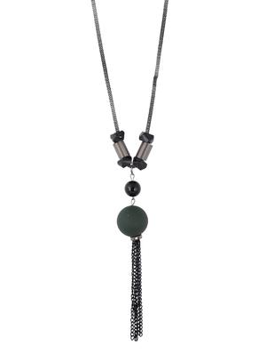black metal long necklace - 15611147 - Standard Image - 1