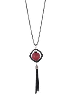 black metal long necklace - 15611149 - Standard Image - 1