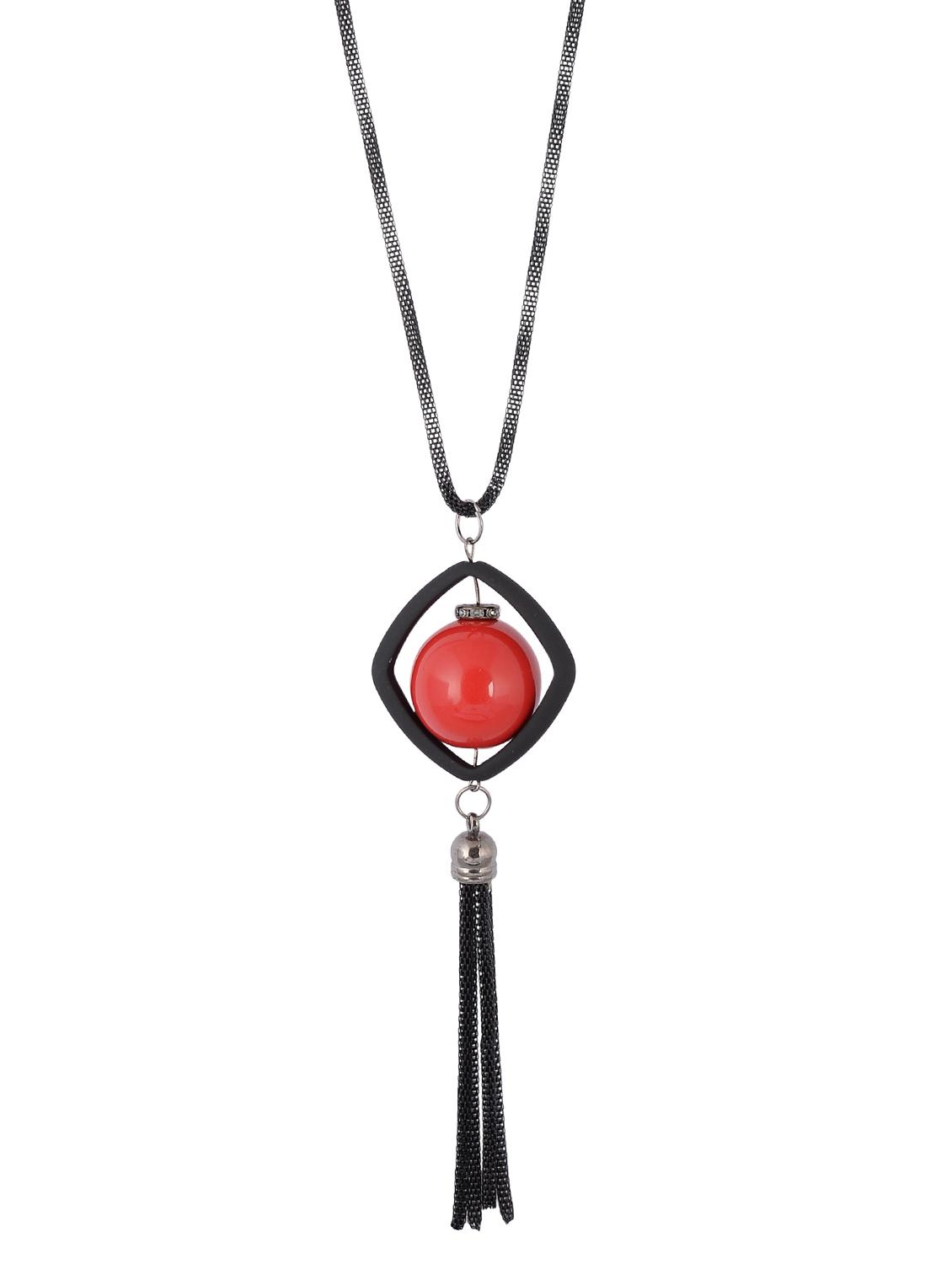 black metal long necklace - 15611150 - Zoom Image - 1