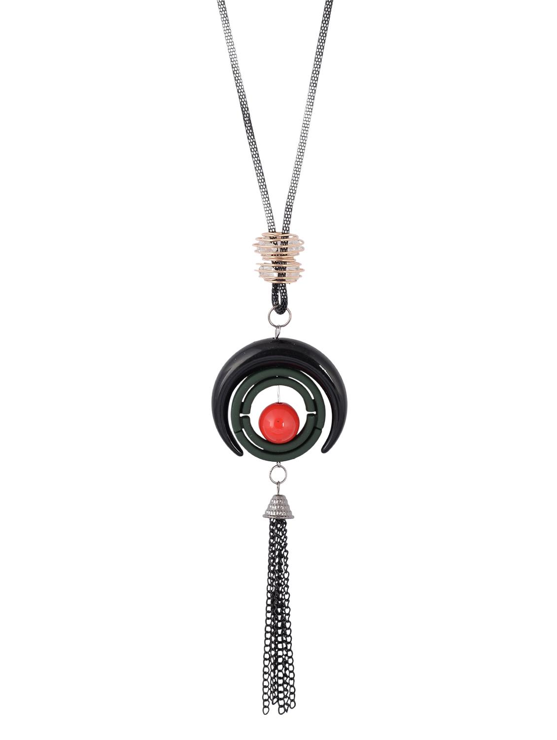 gold metal long necklace - 15611151 - Zoom Image - 1