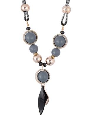 gold metal long necklace - 15611152 - Standard Image - 1