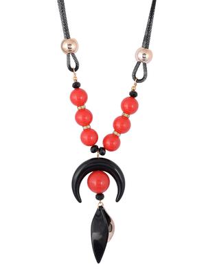 gold metal long necklace - 15611154 - Standard Image - 1