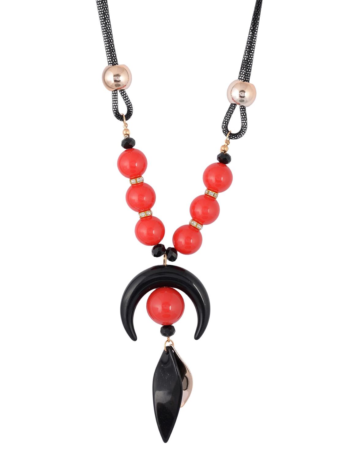 gold metal long necklace - 15611154 - Zoom Image - 1
