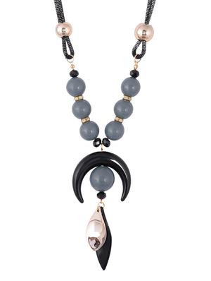 gold metal long necklace - 15611155 - Standard Image - 1