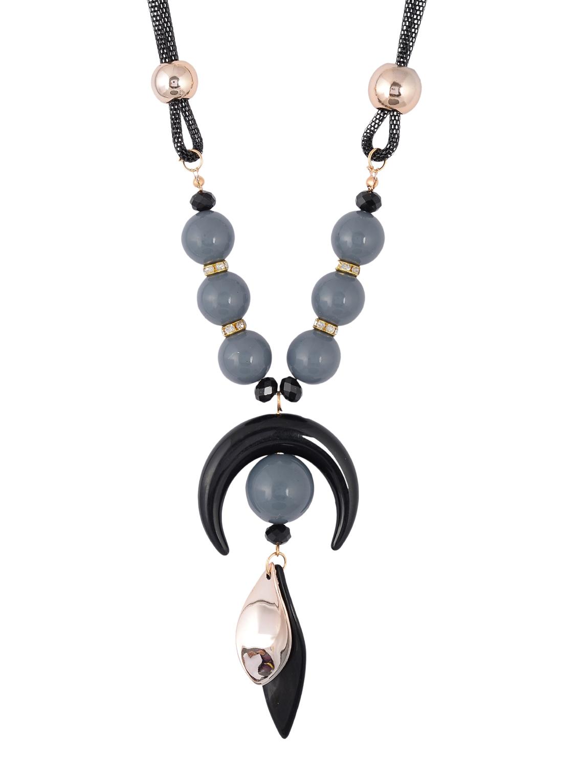 gold metal long necklace - 15611155 - Zoom Image - 1