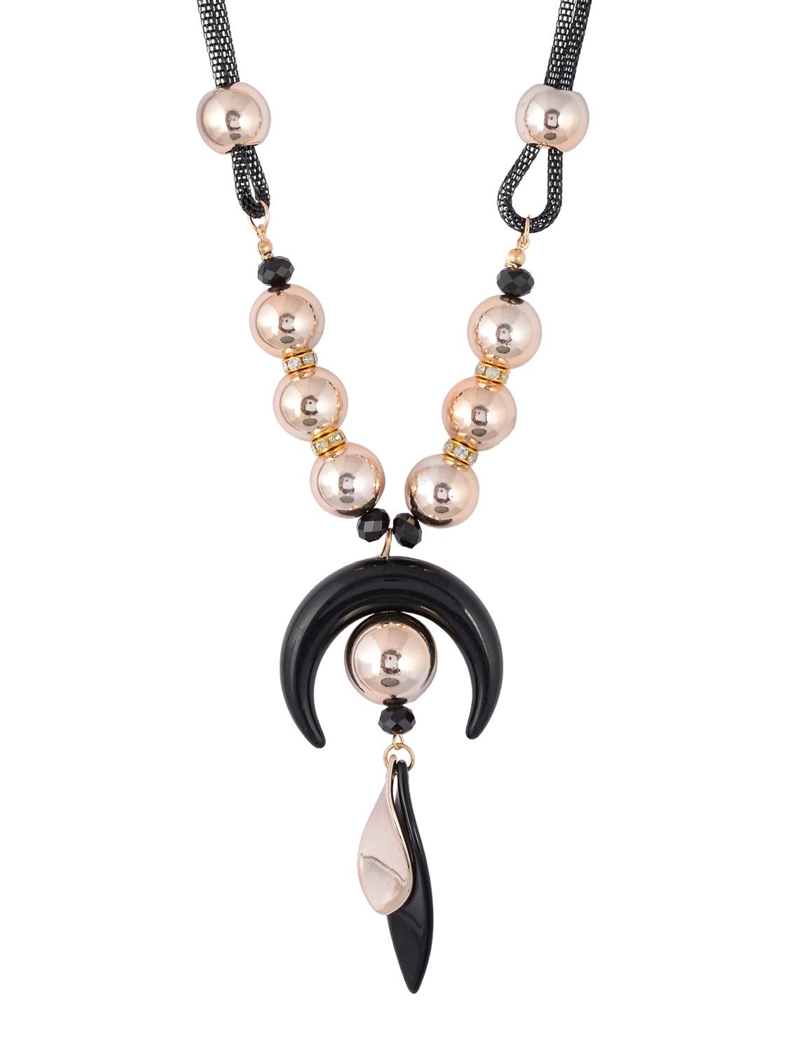 gold metal long necklace - 15611156 - Zoom Image - 1