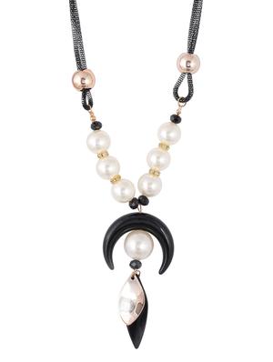 gold metal long necklace - 15611157 - Standard Image - 1