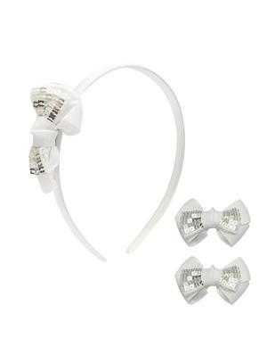 white fabric hair accessory - 15611199 - Standard Image - 1