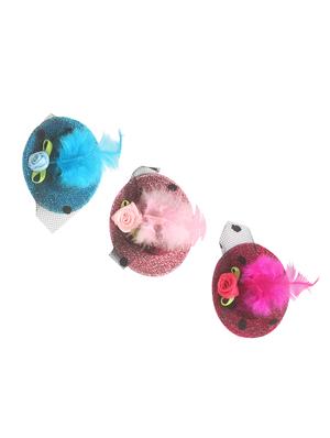 multi colored fabric hair clips - 15611201 - Standard Image - 1