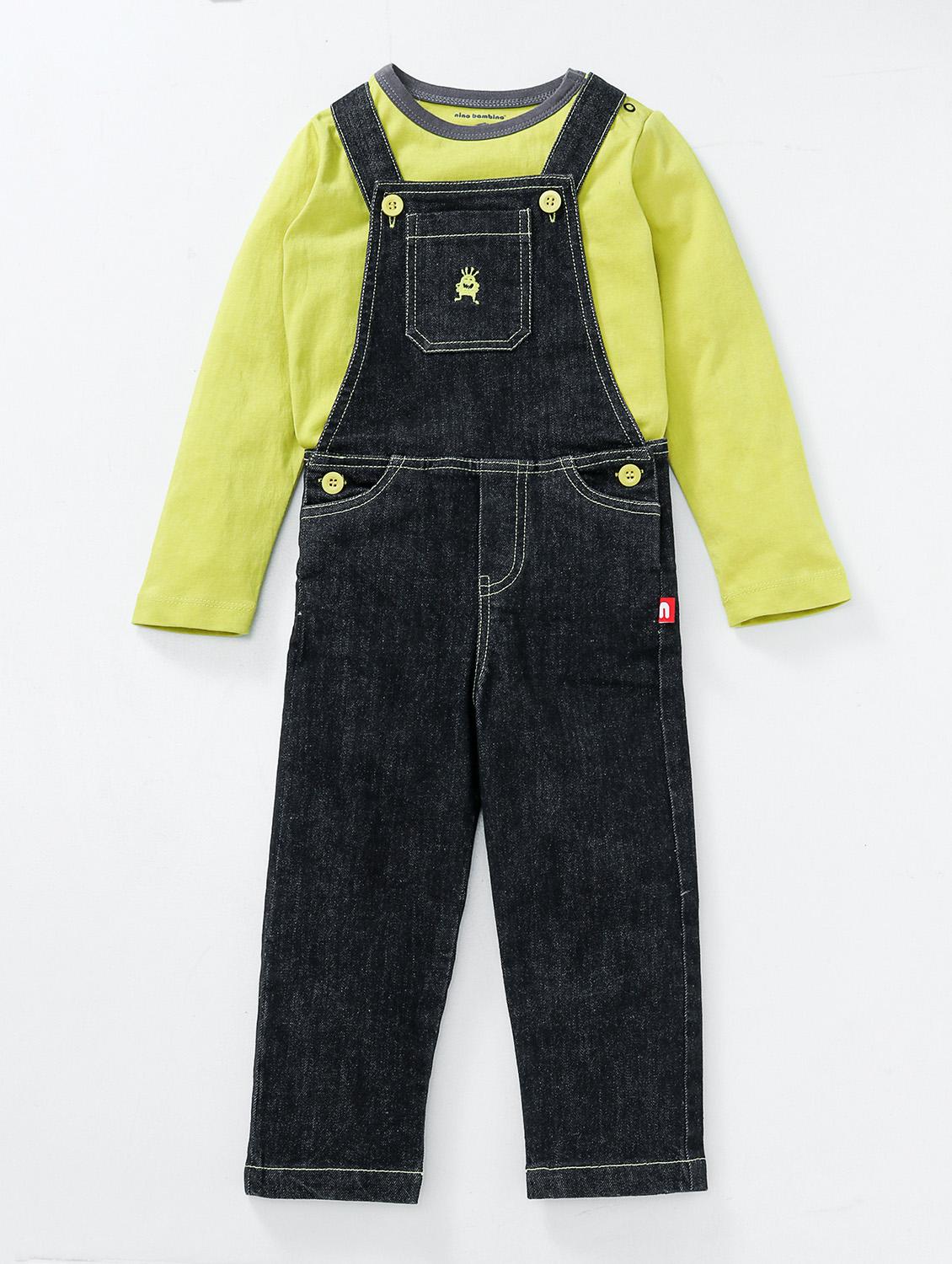 grey cotton dungaree set - 15611222 - Zoom Image - 1