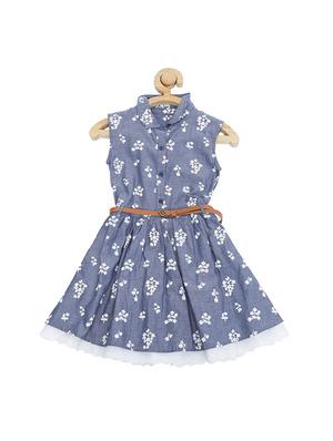 blue polyester frock - 15611260 - Standard Image - 1