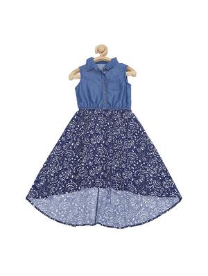 blue polyester frock - 15611261 - Standard Image - 1