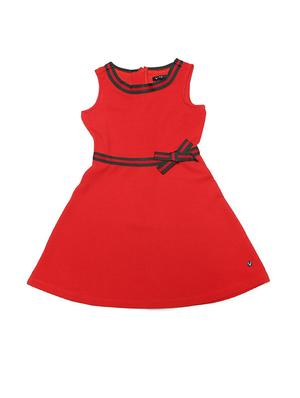 red polyester frock - 15611285 - Standard Image - 1