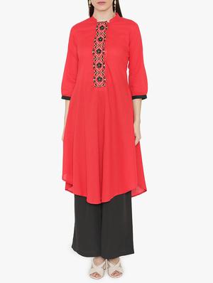 Embroidered a-line kurta - 15611359 - Standard Image - 1