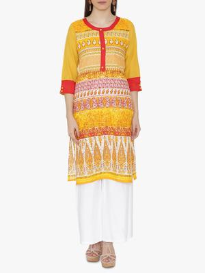 Straight printed kurta - 15611360 - Standard Image - 1