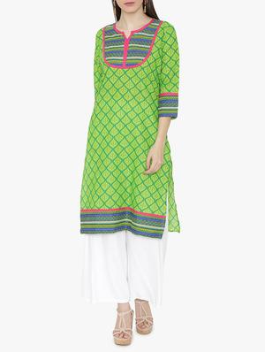 Straight printed kurta - 15611362 - Standard Image - 1