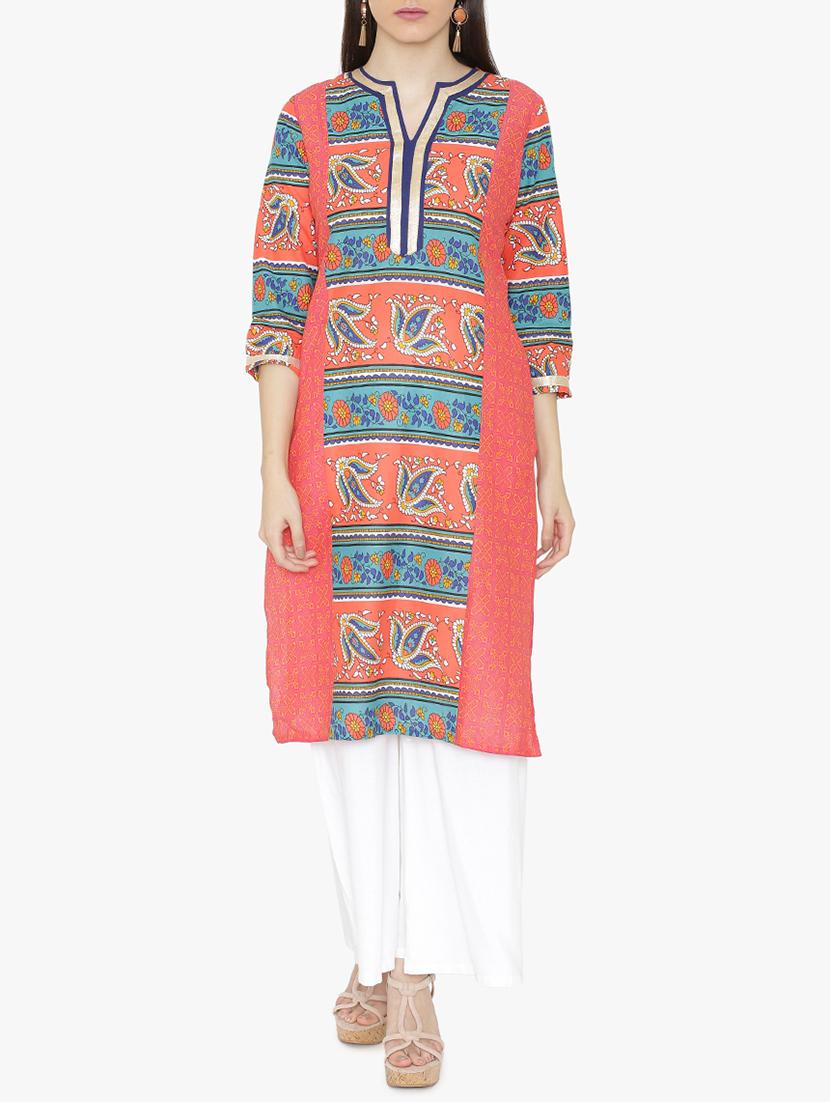 Straight printed kurta - 15611365 - Zoom Image - 1