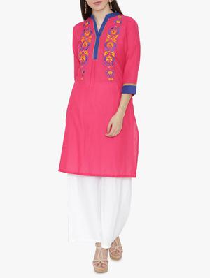 Embroidered straight kurta - 15611369 - Standard Image - 1