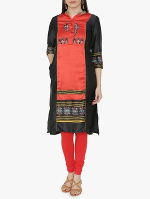 Embroidered straight kurta - 15611372 - Standard Image - 1