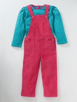 pink cotton dungaree set - 15611375 - Standard Image - 1