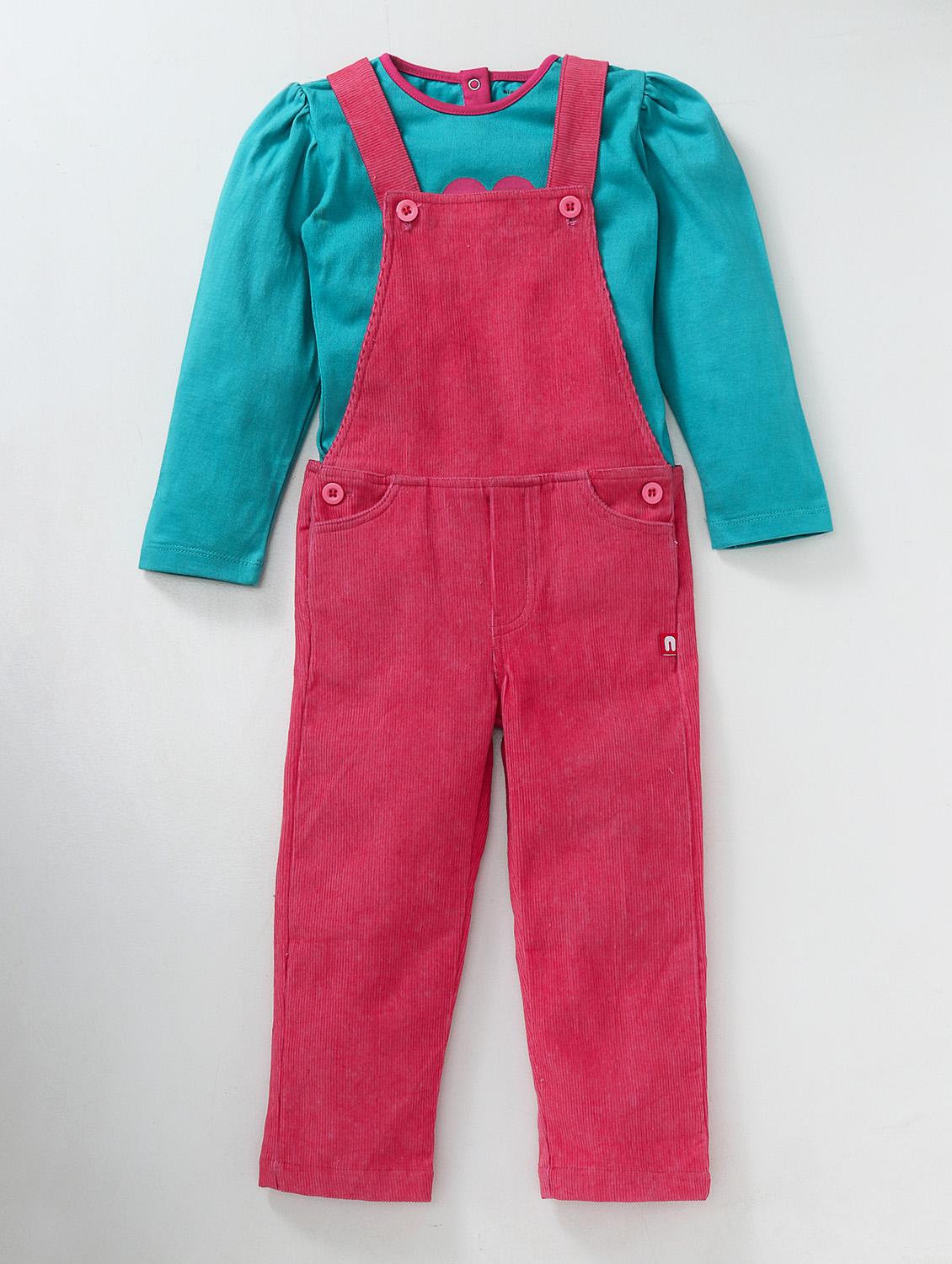 pink cotton dungaree set - 15611375 - Zoom Image - 1