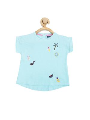 blue cotton blend top - 15611476 - Standard Image - 1