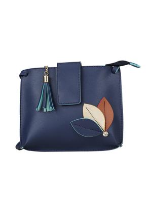 blue leatherette (pu) regular sling bag - 15611489 - Standard Image - 1