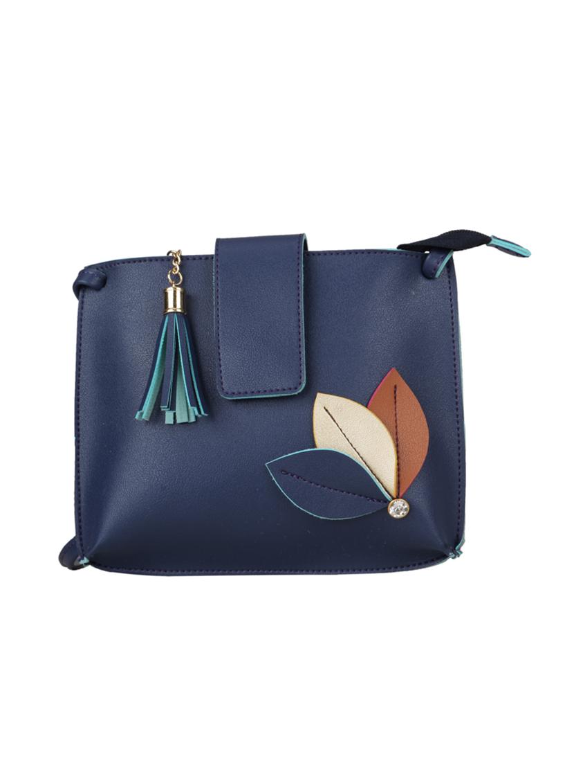 blue leatherette (pu) regular sling bag - 15611489 - Zoom Image - 1
