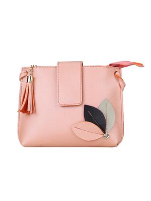 pink leatherette (pu) regular sling bag - 15611490 - Standard Image - 1