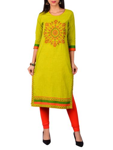 Embroidered straight kurta - 15611547 - Very Small Image - 1