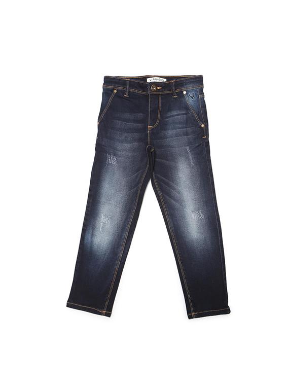 blue cotton blend washed jeans - 15611630 - Zoom Image - 1