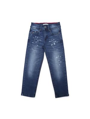 blue cotton blend washed jeans - 15611632 - Standard Image - 1